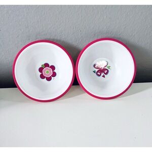 VINTAGE 2 Plastic Bowl Plates Kids Childrens Dinnerware Set,‎ Butterfly Y2k